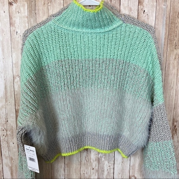 Free People Sunbrite Mock Neck Crop Sweater Size Small Women - Picture 7 of 13